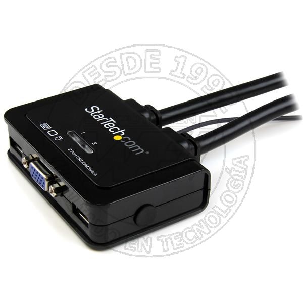 Switch Conmutador Kvm de Cable Con 2 Puertos Vga Usb Alimentado Por Us (SV211USB)