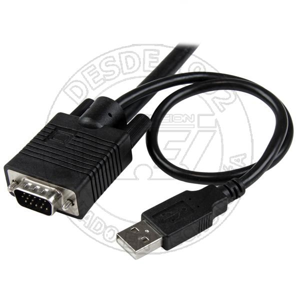 Switch Conmutador Kvm de Cable Con 2 Puertos Vga Usb Alimentado Por Us (SV211USB)