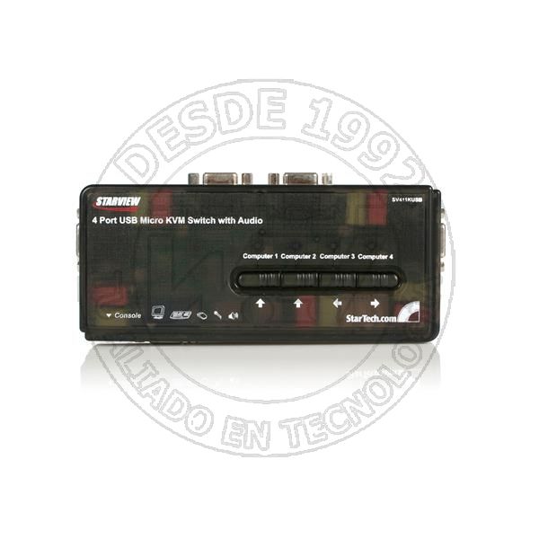 Juego De Conmutador Switch Kvm 4 Puertos Video Vga Usb 2.0 Con Cables (SV411KUSB)