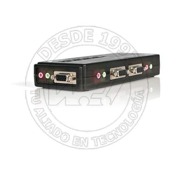 Juego De Conmutador Switch Kvm 4 Puertos Video Vga Usb 2.0 Con Cables (SV411KUSB)