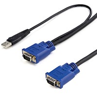 Cable Kvm de 1,8M Ultra delgado Todo En Uno Vga USB Hd15 - 6T Pies 2 E