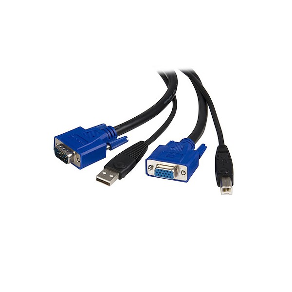 Cable Kvm de 1,8M Todo En Uno Vga USB A USB B Hd15 - 6Ft Pies 2 En 1