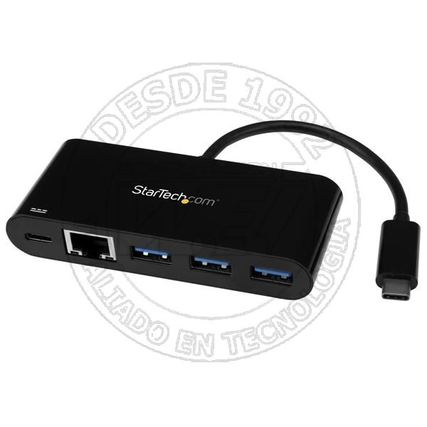 Adaptador Multipuertos USB-C de Red Ethernet con Hub de 3 Puertos USB (US1GC303APD)