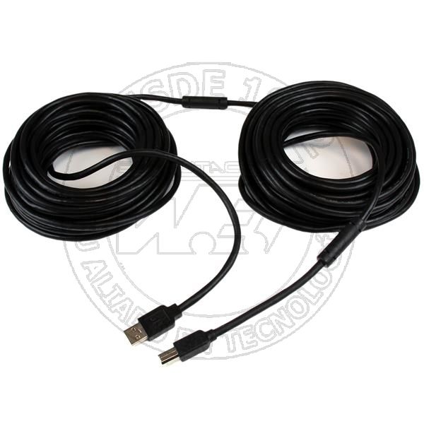 Cable 20 Metros 20m Usb B Macho A Usb A Macho Activo Amplificado Usb 2 (USB2HAB65AC)