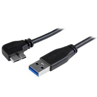 Cable delgado de 0,5M Micro USB 3.0 Acodado A La Izquierda A USB A