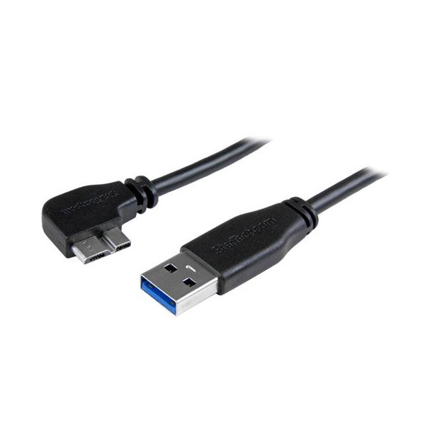 Cable delgado de 0,5M Micro USB 3.0 Acodado A La Izquierda A USB A (USB3AU50CMLS)