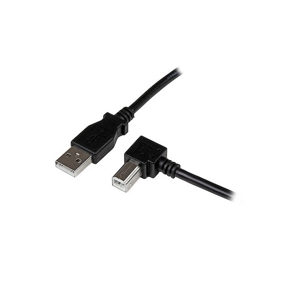 Cable Adaptador USB 1M Para Impresora Acodado  1X USB A Macho  1X Us