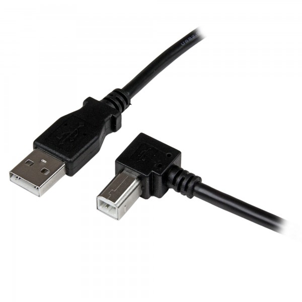 Cable Adaptador USB 2M Para Impresora Acodado  1X USB A Macho  1X Us