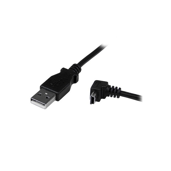 Cable Adaptador 2M USB A Macho A Mini USB B Macho Acodado En Angulo Ha (USBAMB2MD)