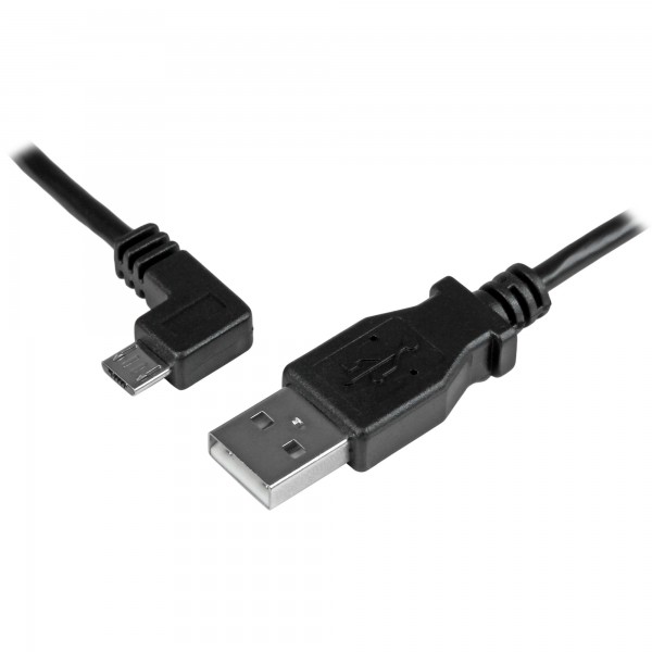 Cable de 1M Micro USB con Conector Acodado A La Izquierda  Cable de C (USBAUB1MLA)