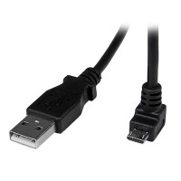 Cable Adaptador 2M USB A Macho A Micro USB B Macho Acodado En Angulo H