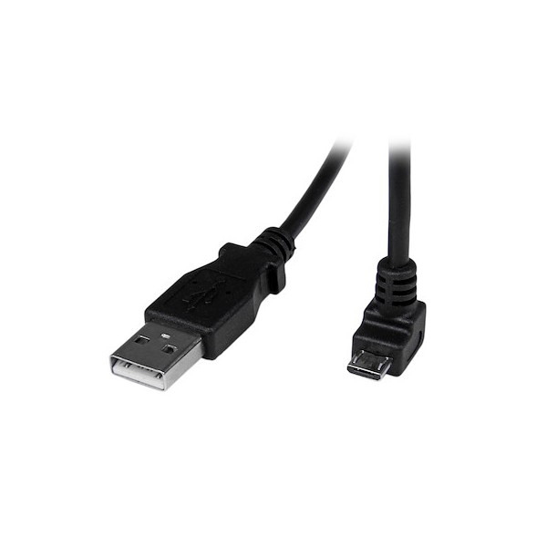 Cable Adaptador 2M USB A Macho A Micro USB B Macho Acodado En Angulo H