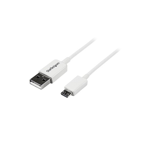 Cable Adaptador 50 cm USB A Macho A Micro USB B Macho Para Telefono Mov (USBPAUB50CMW)