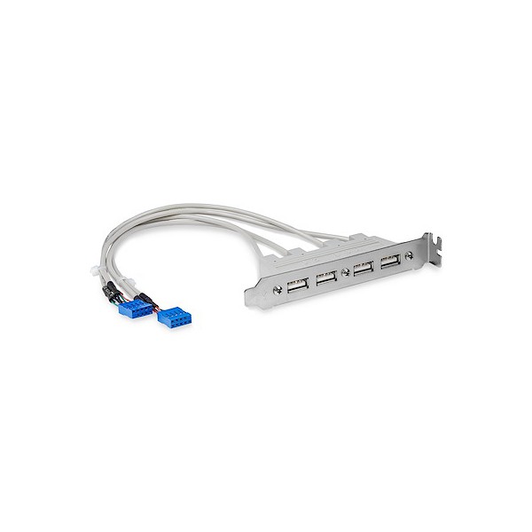 Cabezal Bracket de 4 Puertos USB 2.0 con Conexión A Placa Base 2X Idc1