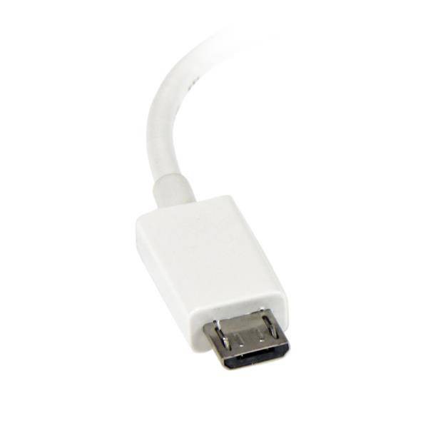 Cable Adaptador Micro USB A USB Otg Blanco de 12 cm  Macho A Hembra (UUSBOTGW)