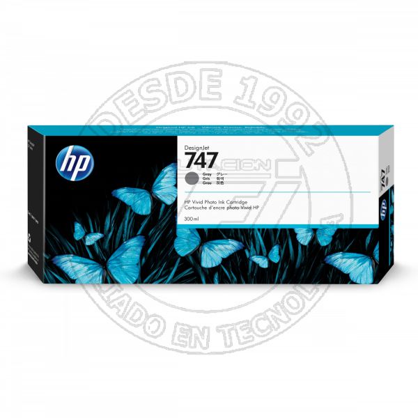 Cartucho de Tinta HP 747 Color Gris, 300 Ml (P2V86A)