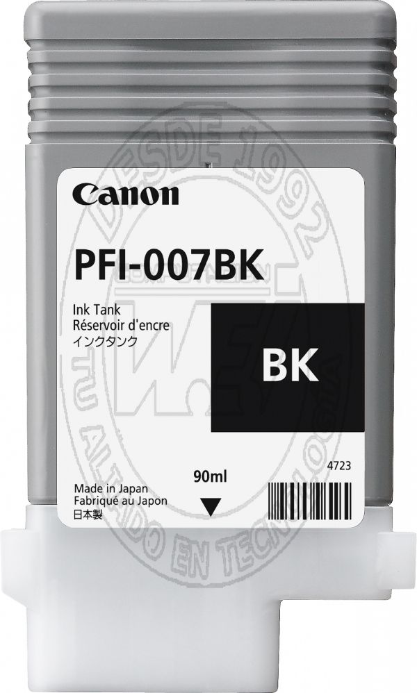 Cartucho de Tinta Canon Pfi-007Bk  Negro 90 Ml (2143C001)