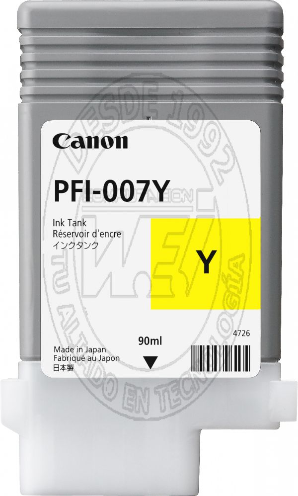 Cartucho De Tinta  
Pfi-007y  Amarillo 90 Ml (2146C001)