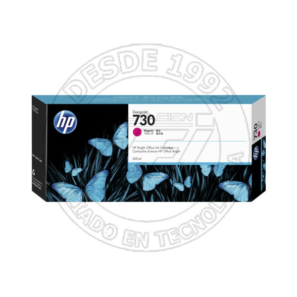 Cartucho de Tinta HP 730 Color Magenta, 300 Ml (P2V69A)