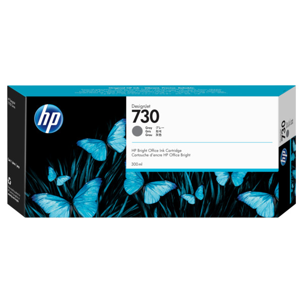 Cartucho de Tinta HP 730 Color Gris, 300 Ml (P2V72A)