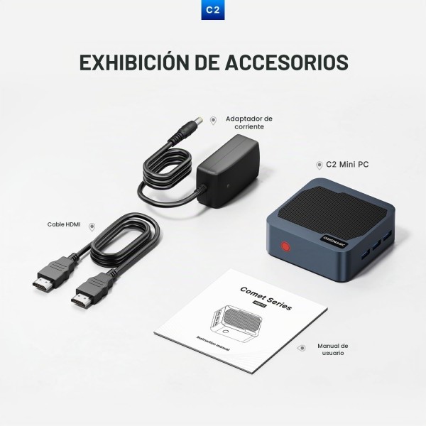 Mini PC Origimagic C2 Neo N95 12GB 512 SSD Dual Lan WIN 11 Pro (C2NEON95)