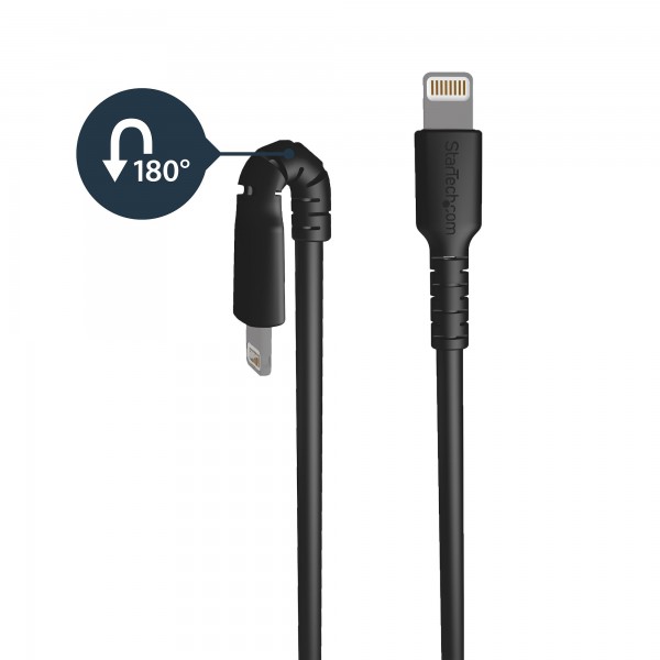 Cable de 1M USB A Lightning  Certificado Mfi de Apple  Negro (RUSBLTMM1MB)