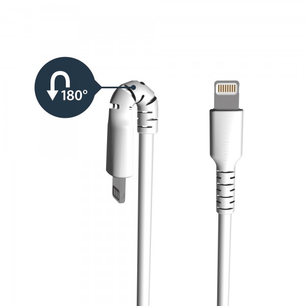 Cable USB 2.0 Startech, con A. USB A Macho, con B. Lightning Macho, long. 2m, color Blanco (RUSBLTMM2M)