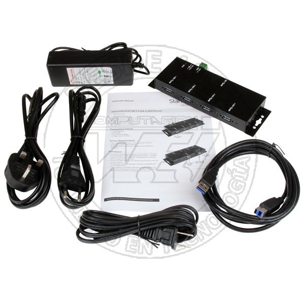 Concentrador Industrial Usb 3.0 Superspeed De 4 Puertos - Hub De Monta (ST4300USBM)