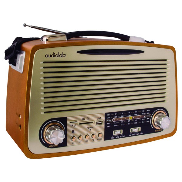 Parlante Retro Bt Audiolab Fmamsw12Usbsdmicr