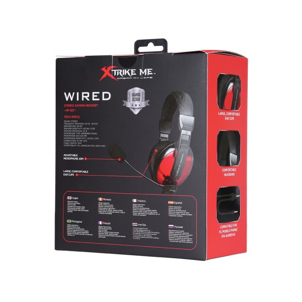 Audífonos Gaming Xtrike Me  cmic Negrorojo 3.5 Aux (I373HS307)