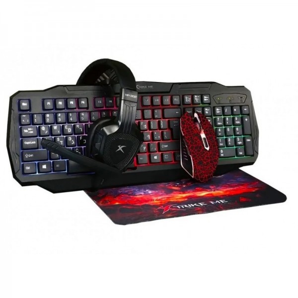 Kit Teclado+Mouse+Audifono+Mousepad Gaming Xtrike Me 3200 Dp