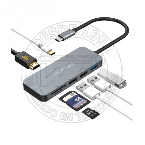 Hub Usb-C Multipuerto Usb-A, Micro Sdsd, Hdmi, Pd Dusted (DUS-CABL-C2289-FA)