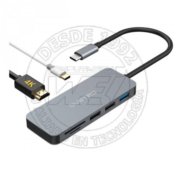 Hub Usb-C Multipuerto Usb-A, Micro Sdsd, Hdmi, Pd Dusted