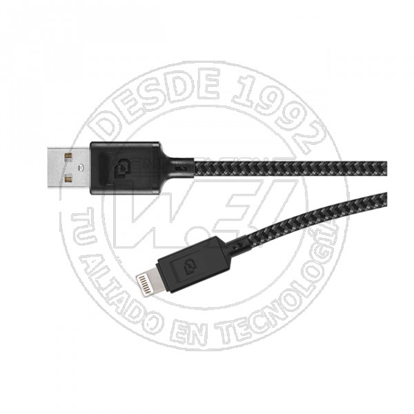 Cable Usb-A A Lightning Dusted Rugged De 1,2 M Negro (DUS-CABL-UMFI-FM)
