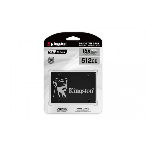 Disco Sólido Ssd Kingston 512 GB Kc600 2.5  Serial Ata Iii 3D Tlc (SKC600/512G)