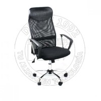 Silla Ejecutiva Negra Respaldo Apoya Brazo Ruedas