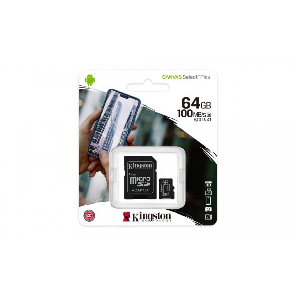 Tarjeta de Memoria  Kingston Microsdxc 64 GB Clase 10 Uhsi (SDCS2/64GB)