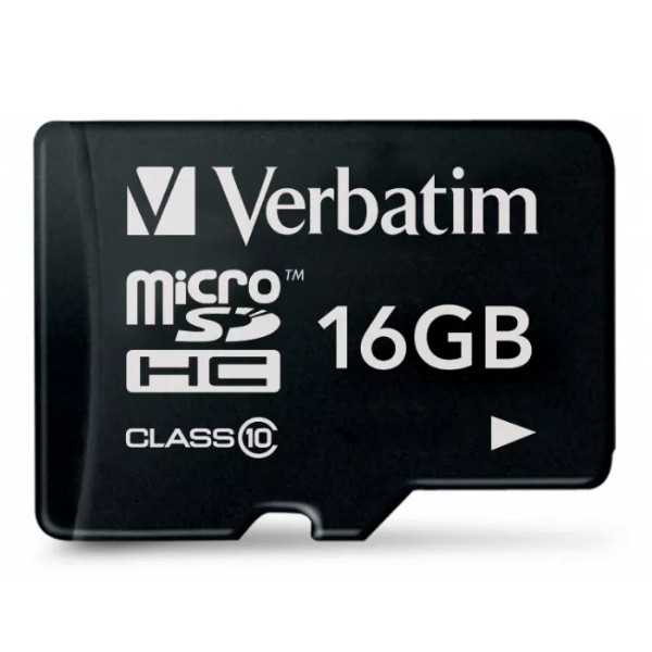 Tarjeta de Memoria  Verbatim Microsd Hc 16GB Con Adaptador Clase 10 (103VB00001)