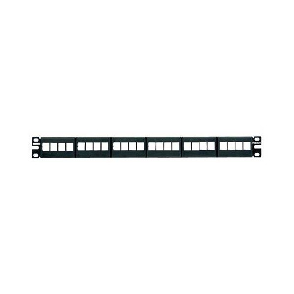 Patch Panel 24-Port Modular 6 Removable Faceplates 1U