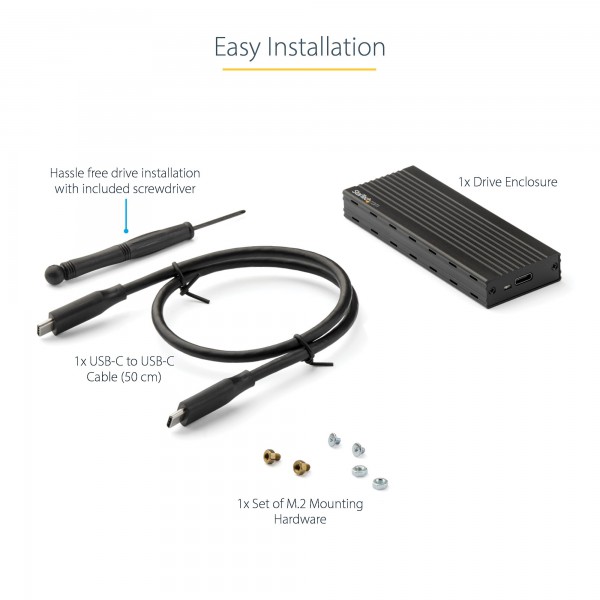 Caja M.2 Nvme Para Ssd Pcie  Caja USB 3.1 Gen 2 Typec  USB Tipo C (M2E1BMU31C)