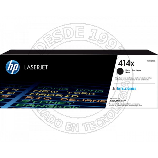 Toner Hp 414x - Para Color Laserjet Pro M454, Mfp M479 - Alto Rendimiento - Negro - Original (W2020X)