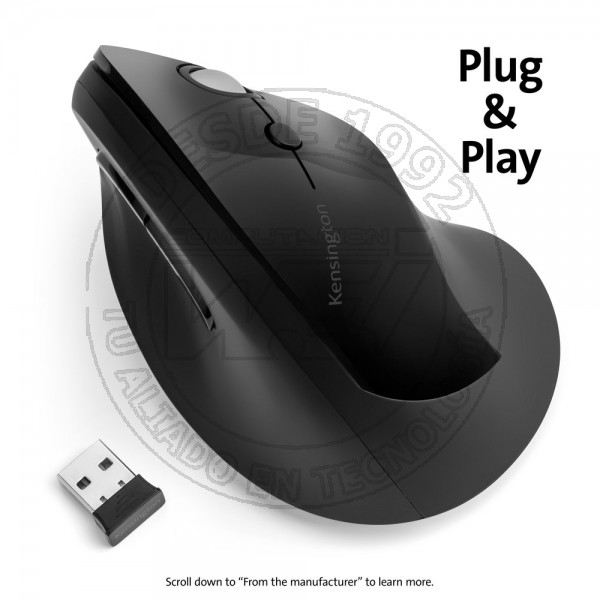 Mouse Vertical Pro Fit Kensington, Wireless, Black (K75501WW)