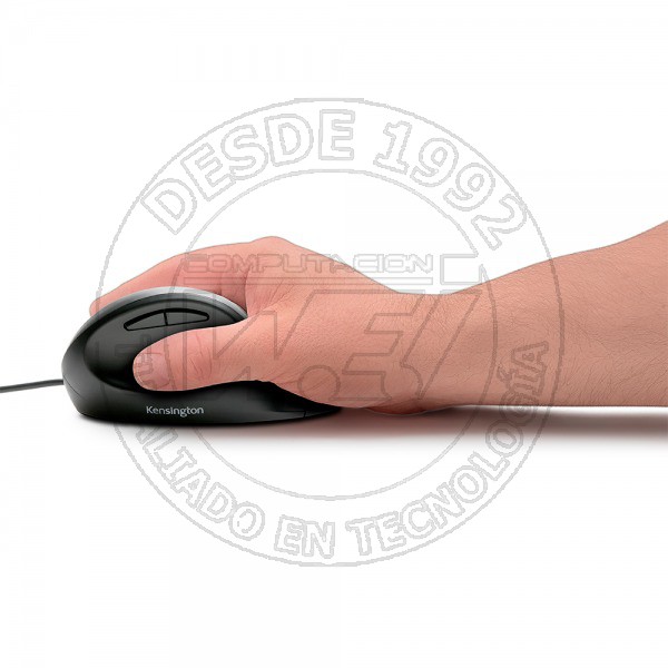 Mouse Kensington Ergonómico con Cable Pro Fit, Cinco botones, Negro (K75403)