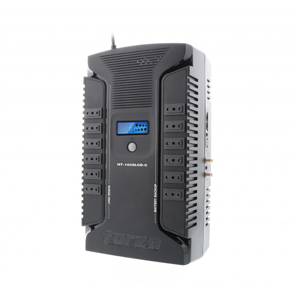 Ups Forza Ht, 1002lcd, C, (Interactiva, 500 W, 1000 Va, Ac 220 V, 12 Out, Usb) (HT-1002LCD-C)