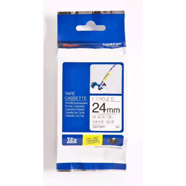 Tze-Fx251 Cinta Para Impresora De Etiquetas Negro Sobre Blanco Tx