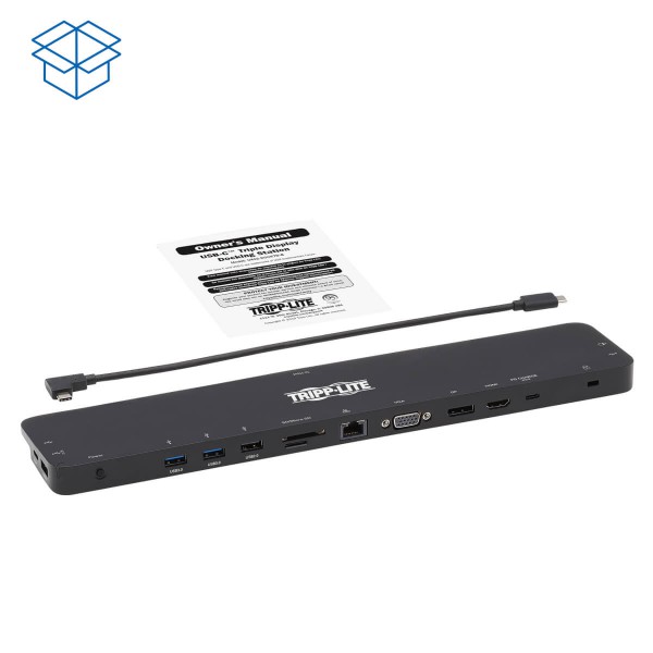 Estación de Conexión Usb C, Pantalla Triple  4K Hdmi y Dp, Vga, Usb 3 (U442-DOCK7D-B)