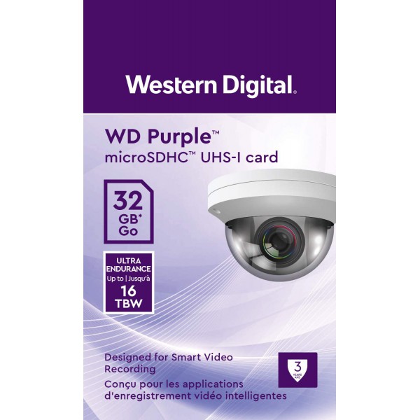 Tarjeta de Memoria  Microsd 32GB Wd Purple Surveillance Class10 (WDD032G1P0C)