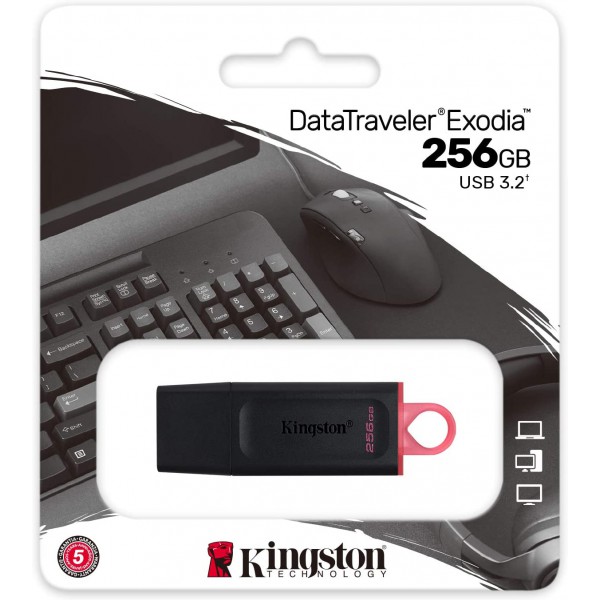 Pendrive Kingston   Usb Flash Drive   256 GB Exodia Black Pink (DTX/256GB)