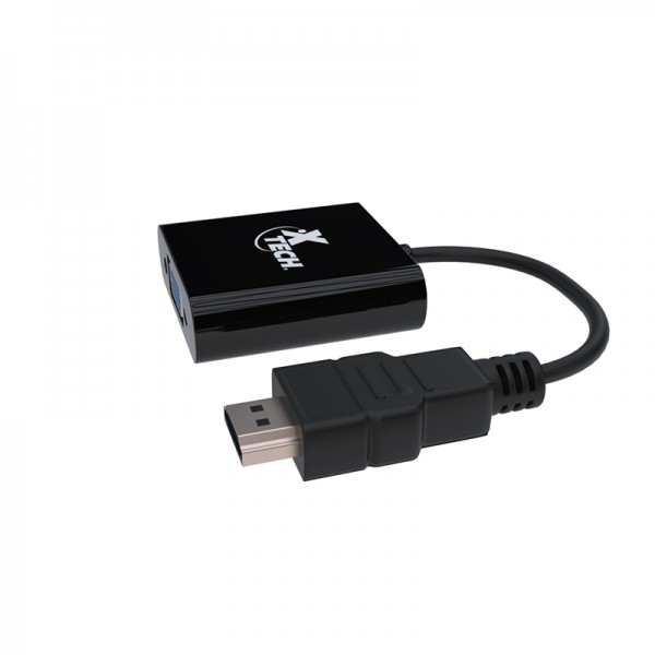Adaptador de Video Hdmi A Vga Xtech 1080p Xtc-363 Color Negro (XTC-363)