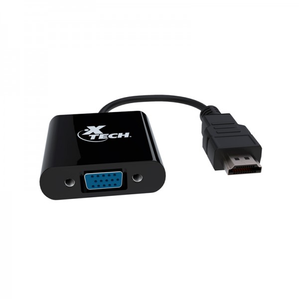 Adaptador de Video Hdmi A Vga Xtech 1080p Xtc-363 Color Negro (XTC-363)